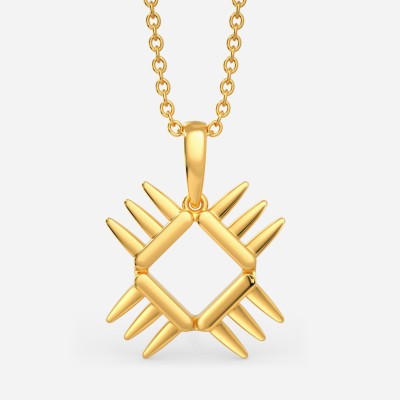 Melorra Edgy Links Gold Pendant 18kt Yellow Gold Pendant