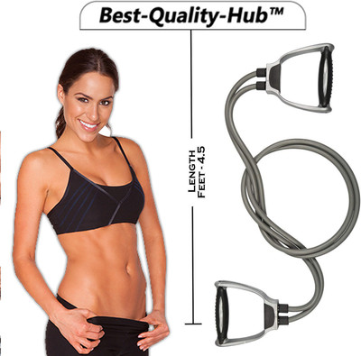 Best-Quality-Hub Double Toning Latex Tube Pull Rope Elastic Resistance Fitness Rope Rubber Bands Resistance Tube(Grey)