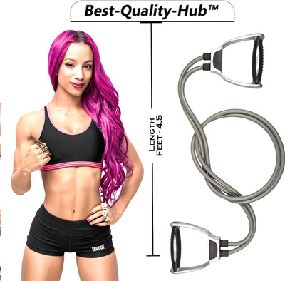 Best-Quality-Hub Double Toning Tube for Men and Women Resistance Tube(Grey)