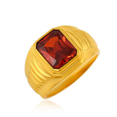 Dzinetrendz Brass Goldplated Fingerring Brass Ruby Gold Plated Ring