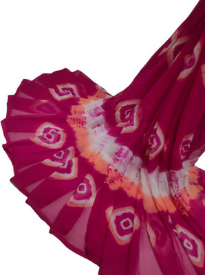 KHATRI AND SONS Printed Bandhani Chiffon Saree(Pink)