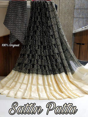 Sanwariya Silk Printed Bollywood Georgette Saree(Black)