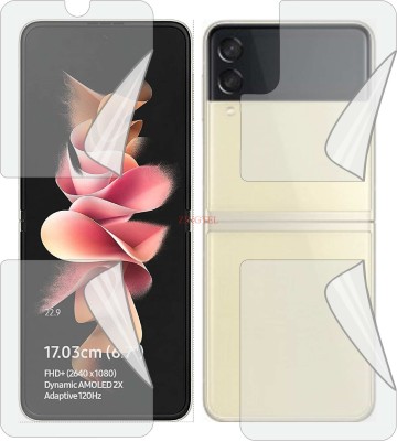 ZINGTEL Front and Back Screen Guard for SAMSUNG GALAXY ZFLIP 3 5G (Edge To Edge TPU Full Coverage)(Pack of 2)