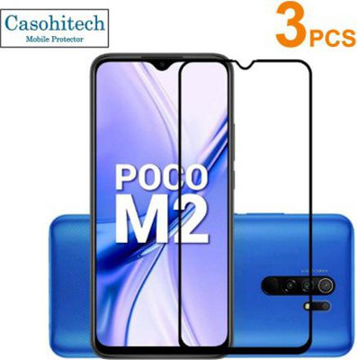 casohitech Tempered Glass Guard for Xiaomi Poco M2(Pack of 3)