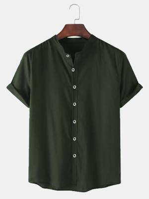Try This Solid Men Round Neck Green T-Shirt