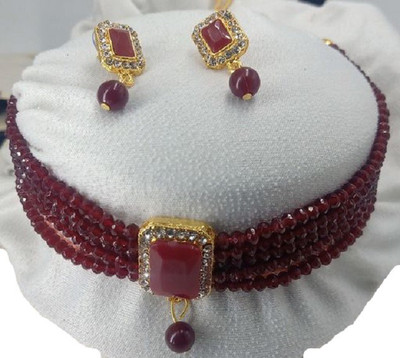 Hs fatio Crystal Gold-plated Plated Alloy Necklace Set