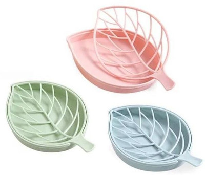 JRD Soap Box Leaf Shape Soap Draining Dish Decorative Soap Holder for Bathroom(Multicolor)