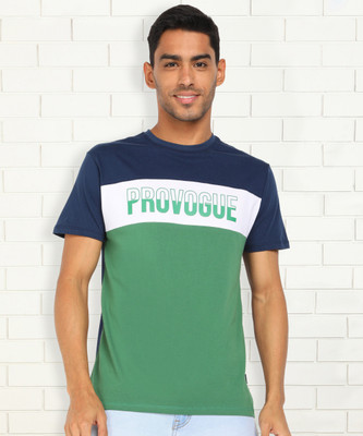 PROVOGUE Graphic Print Men Round Neck Navy Blue T-Shirt
