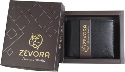 ZEVORA Men & Women Casual Black Artificial Leather Wallet(3 Card Slots)