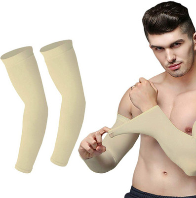 Pranavi Collection Nylon Arm Sleeve For Men & Women(Free, Beige)
