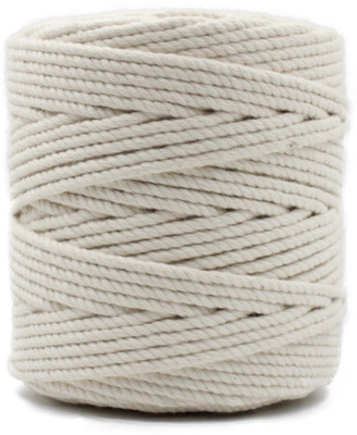 Bobbiny 3Ply/Twisted Macrame (4mm,100Mtr.)Cotton Cord/Dori Thread Macrame(Off White).