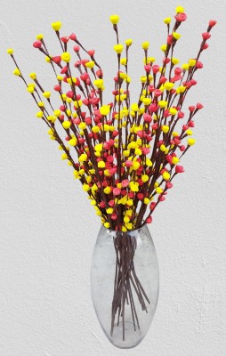 fab n Style Handmade Floral Bunch For Home Balcony Garden Decoration Red, Yellow Rose, Dried Sticks, Dried Twigs Artificial Flower(30 inch, Pack of 1, Flower Bunch)