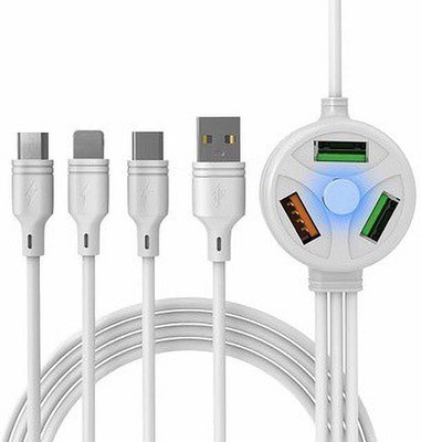 TECHGEAR 12 W Qualcomm 3.0 3.1 A Wall Charger for Mobile with Detachable Cable(White, Cable Included)