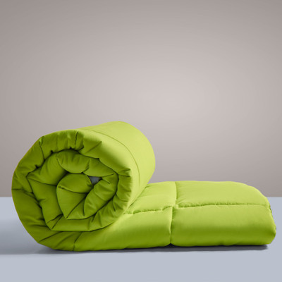 SleepyCat Solid Single Comforter for  AC Room(Microfiber, Lime, Rhino Grey)