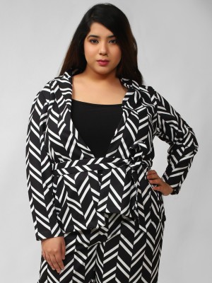 Amydus Checkered Single Breasted Casual Women Blazer(Black)