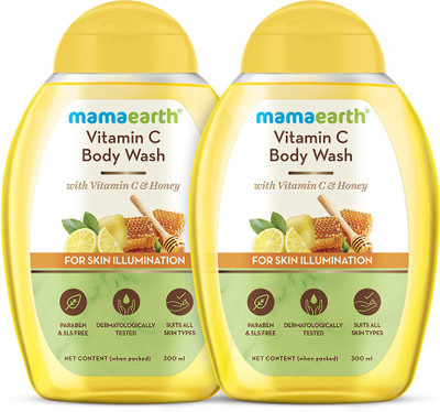 Mamaearth Vitamin C Body Wash with Vitamin C & Honey for Skin Illumination(2 x 300 ml)