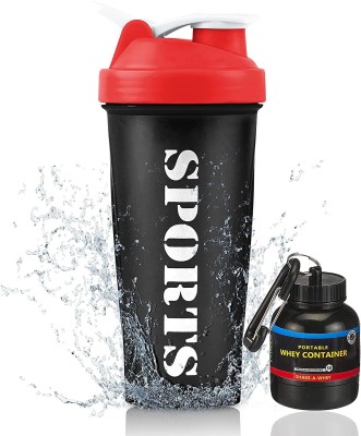 COOL INDIANS Amazing Combo of Gym Shaker and Wheyloader/Funnel|Shaker Bottle|Gym Bottle. 600 ml Shaker(Pack of 2, Red, Plastic)
