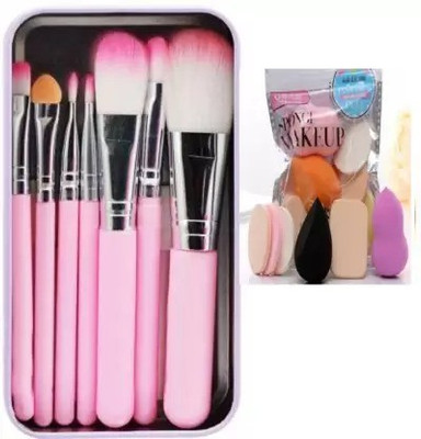 D.B.Z. Makeup hellokitty brush set of 7 with Sponge puff blender Set of 6(Pack of 76)