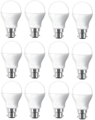 Brightstar 5 W Basic Round B22 LED Bulb(White, Pack of 12)