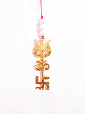 gandak Lord Shiva gold trishul/tirisakti for Car Hanging Car Hanging Ornament(Pack of 1)
