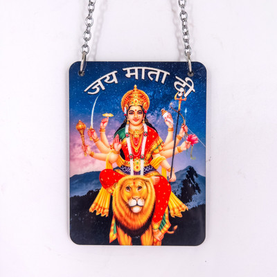 Elegant Lifestyle Acrylic Car Hanging Accessories Maa Durga Ji for Good Luck Decor Religious Gifts Car Hanging Ornament(Pack of 1)