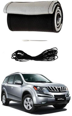 AYW Hand Stiched Steering Cover For Mahindra XUV(Black, Silver, Leather)