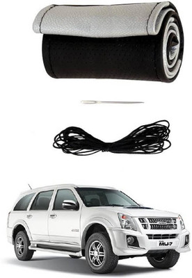 AYW Hand Stiched Steering Cover For Isuzu MU-7 -2014(Black, Silver, Leather)