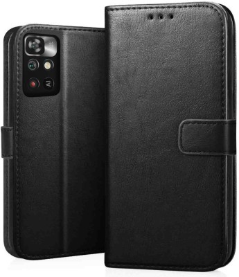 Juberous Flip Cover for Poco M4 Pro 5G, Mi Redmi Note 11T(Black, Flexible, Pack of: 1)