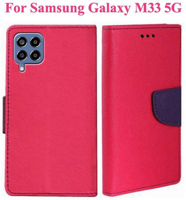 Mehsoos Flip Cover for Samsung Galaxy M33 5G(Pink, Dual Protection, Pack of: 1)