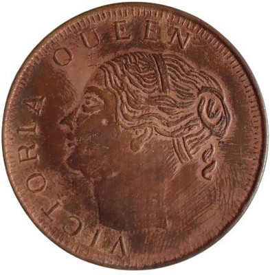 COINS WORLD 1839 QUEEN VICTORIA ONE RUPEE EIC MAGNETIC FUNCTION COPPER TOKEN POWER TOKEN Medieval Coin Collection(1 Coins)