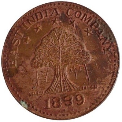 COINS WORLD 1839 EAST INDIA COMPANY BANIYAN TREE MAGNETIC FUNCTION POWER TOKEN RARE Medieval Coin Collection(1 Coins)
