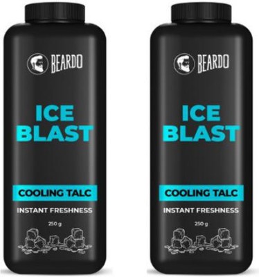 BEARDO Ice Blast Cooling Talc Combo 250 gm Each | Relief From Heat & Itching of Skin