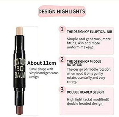 KA-KAIASHA Stick Double-end Highlight Contour Stick Highlighter pack of 1 Concealer(BEIGE, 10 g)