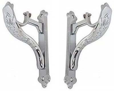 Walker's Decor Silver Rod Rail Bracket Metal(Pack of 2)