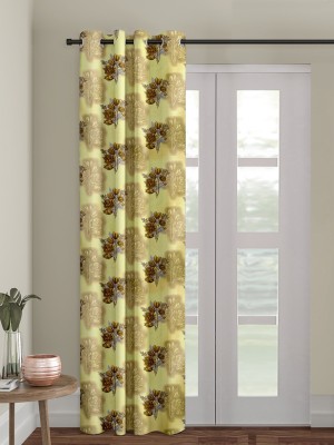 Flipkart SmartBuy 270 cm (9 ft) Polyester Room Darkening Long Door Curtain Single Curtain(Floral, Green)