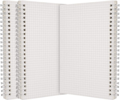 INNAXA A5 Graph Paper Notebook Spiral (3-Pack), Thick 100gsm Square Grid Paper A5 Notebook Grid 160 Pages(White, Pack of 3)