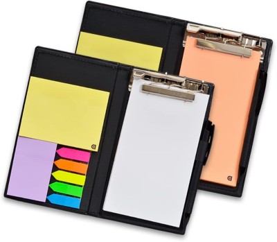 Flipkart SmartBuy Notepad Memo Holder Desk Organizer with sticky Notes Gift Set with Pen Pocket-size Memo Pad UN RULED 50 Pages(Peach, White, Pack of 2)