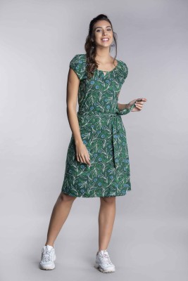 MKOAL Women A-line Dark Green Dress