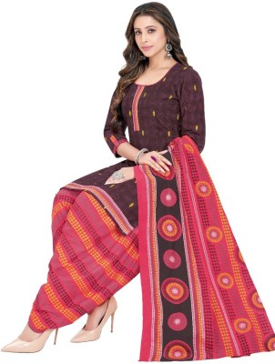 SHREE JEENMATA COLLECTION Cotton Blend Printed Kurta & Patiyala Material