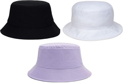 ZACHARIAS Bucket Fishermen Hat(Black, White, Purple, Pack of 3)