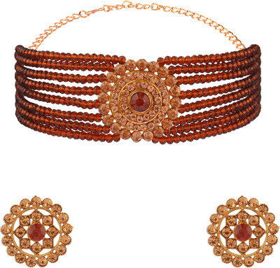 CATALYST Alloy Gold-plated Brown Jewellery Set(Pack of 1)