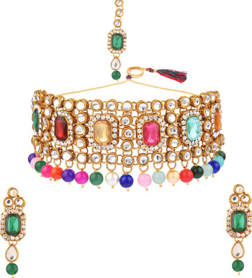 CATALYST Alloy Gold-plated Multicolor Jewellery Set(Pack of 1)