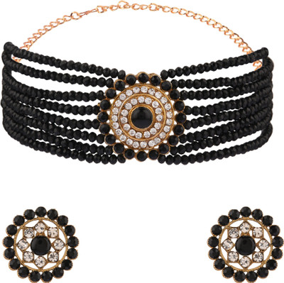 CATALYST Alloy Gold-plated Black Jewellery Set(Pack of 1)