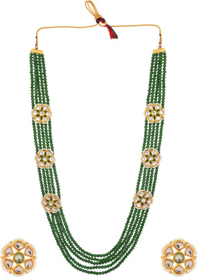 CATALYST Mother of Pearl Gold-plated Green Jewellery Set(Pack of 1)