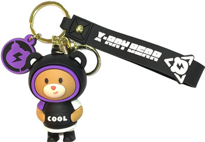 Augen Cute Teddy Bear Adorable Charm Purple Key Chain