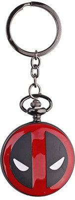 gtrp Deadpool Analogue Round Dial Antique Pocket Watch Key Chain-Red Black Key Chain Key Chain