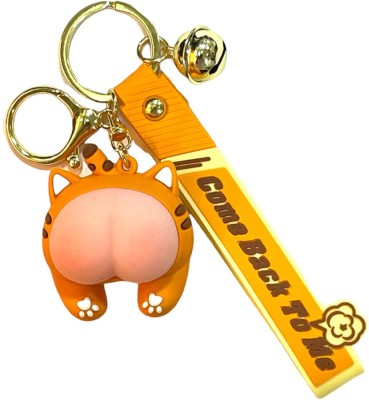 Augen Cute Cat Butt Animal Soft Yellow Key Chain