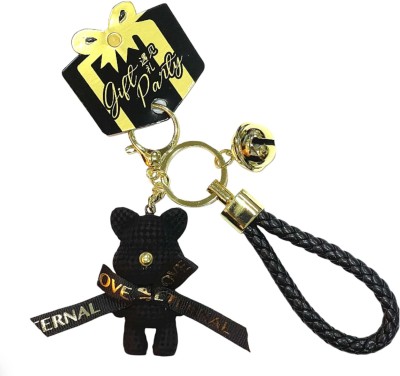 Augen Creative Cartoon Textured Cute Teddy Bear Black Key Chain