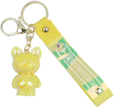 Augen Holographic Teddy Bear Charm Yellow Key Chain