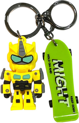 Augen Trans-Former Skateboard Charm Yellow Key Chain